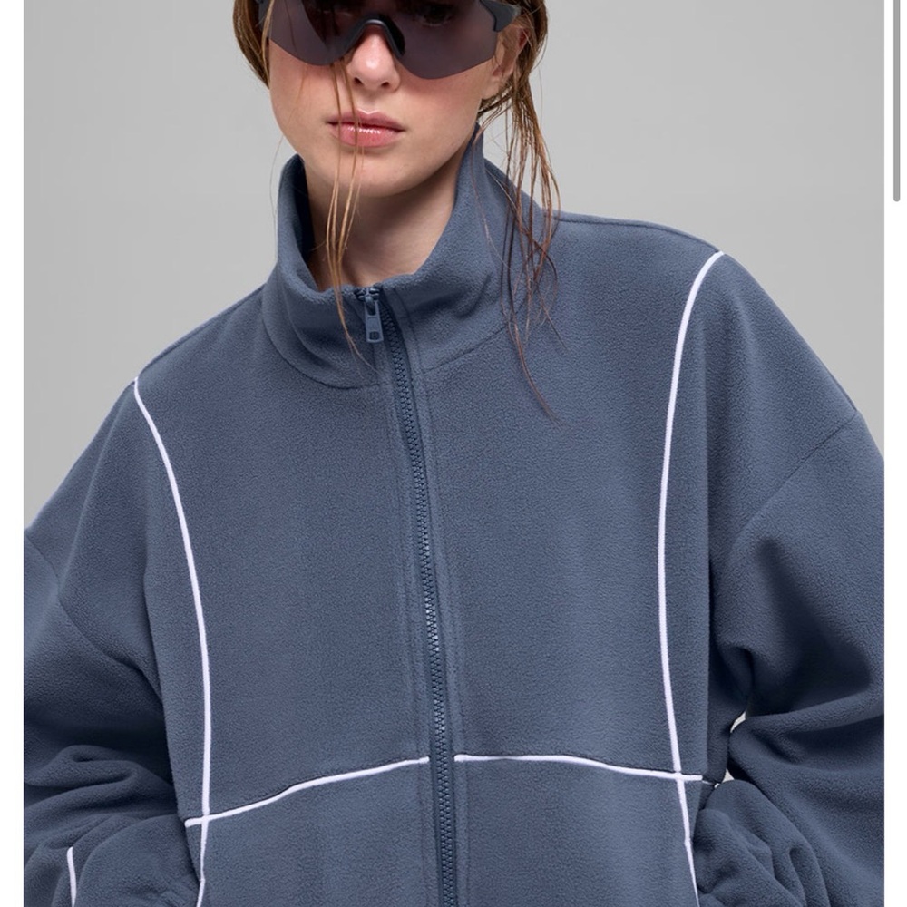 Alo yoga Polar Fleece game time full zip up jacket size small NWT